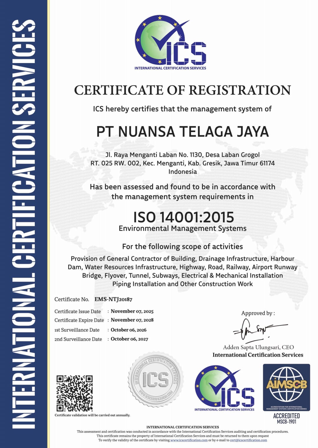 Sertifikasi ISO 14001:2015